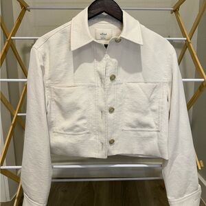 Aritzia Wilfred Light Birch Little Cropped Jacket Crepette